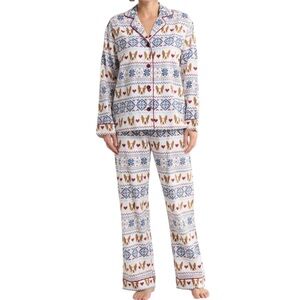 PJ Salvage Lightweight Flannel Pajama Set Frenchie Dog NWT Size XL